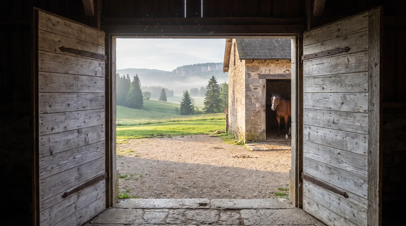 Entrée, Les Écuries de la Dame d'Haute-Savoie, centre équestre à Reignier-Ésery